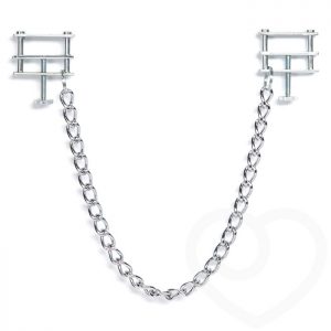 DOMINIX Deluxe Adjustable Thumbscrew Nipple Clamps with Chain