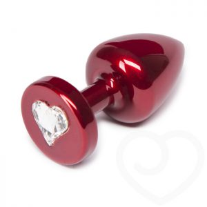 Diogol Aluminium Petite Butt Plug with Swarovski Heart Crystal