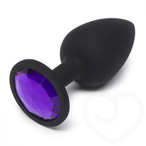 Doc Johnson Booty Bling Medium Silicone Butt Plug with Purple Crystal