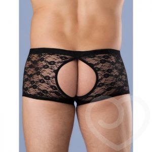LHM All Over Lace Open Front & Back Boxer Shorts