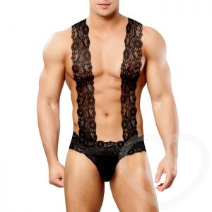 Male Power Scandal Lace Thong with Braces