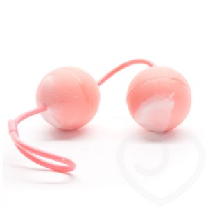 Oscillating Pink Textured Duo Ben Wa Balls 69g