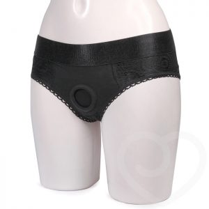 RodeoH Crotchless Unisex Strap On Harness Low Rise Lace Panty