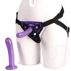 Tantus Bend Over Unisex Intermediate Vibrating Strap-On Harness with 2 Dildos