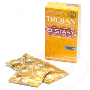 Trojan Ultra Ribbed Ecstasy Condoms (10 Pack)