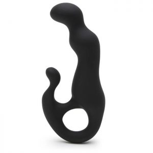 Anal Fantasy Curved Silicone Prostate Massager with Perineum Stimulator