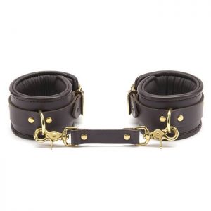 Coco de Mer Brown Leather Ankle Cuffs