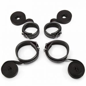 DOMINIX Deluxe Leather Cuffs Bedroom Restraint Kit
