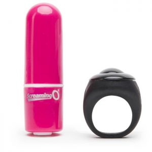 Screaming O 10 Function Rechargeable Bullet Vibrator with Remote Control Ring