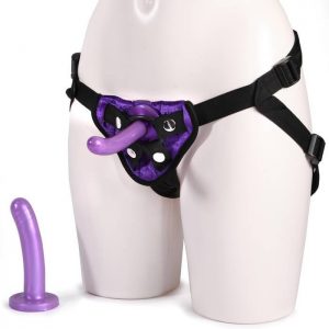Tantus Bend Over Unisex Beginner Vibrating Strap-On Harness with 2 Dildos