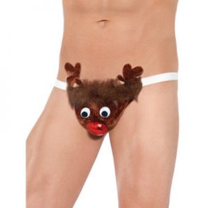 Rude-olf Reindeer Sexy Novelty Thong for Men