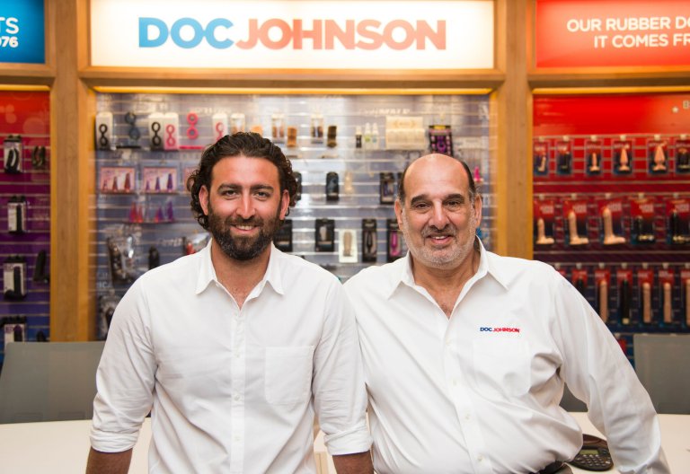 Ron Braverman (L) and his son Chad  Braverman, owners of Doc Johnson.