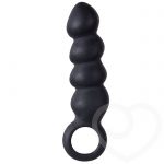 Beaded Silicone Butt Plug with Finger Loop - Unbranded