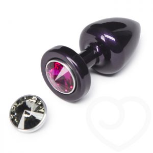 Diogol Aluminium Petite Butt Plug with Swarovski Crystals Pink & Black