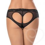 Escante Plus Size Heart Back Sheer Mesh and Lace Knicker - Escante