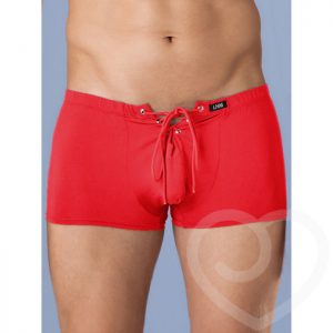 LHM Red Lace Up Boxer Shorts