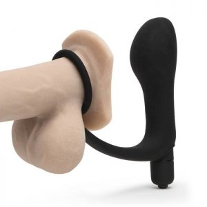 Anal Fantasy Ass-Gasm Silicone Cock Ring and Vibrating Butt Plug
