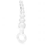 Icicles No 67 Glass Anal Beads with Finger Loop 6 Inch - Icicles Glass Sex Toys