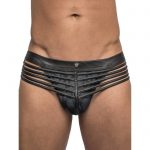 Male Power Strapped and Bound Wet Look Open-Back Brief - Male Power