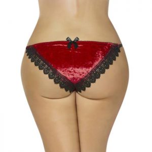 Seven ’til Midnight Plus Size Red Velvet and Lace Briefs