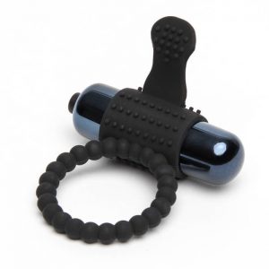 Vibrating Beaded Cock Ring with Clitoral Stimulator