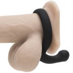 Black Velvets Silicone Cock Ring with Perineum Stimulator - Unbranded