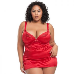 Lovehoney Treasure Me Plus Size Red Underwired Babydoll Set