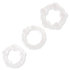 BASICS Triple Clear Cock Ring Set (3 Pack)