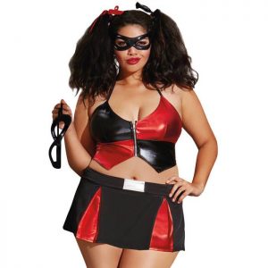 Dreamgirl Plus Size Red and Black Sexy Harlequin Costume