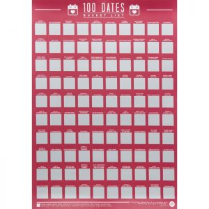 100 Dates Scratch Off Bucket List Poster
