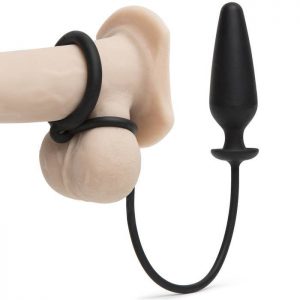 Dr Joel Kaplan Classic Silicone Butt Plug with Double Cock Ring