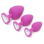 Luxe Jewelled Butt Plug Set with Heart Crystal (3 Piece) - Blush