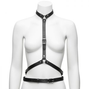 DOMINIX Deluxe Leather Harness with Collar