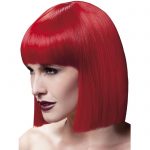 Fever Red Blunt Cut Bob Wig with Fringe - Fever Costumes
