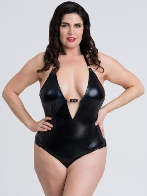 Fifty Shades of Grey Captivate Plus Size Wet Look Halterneck Crotchless Body