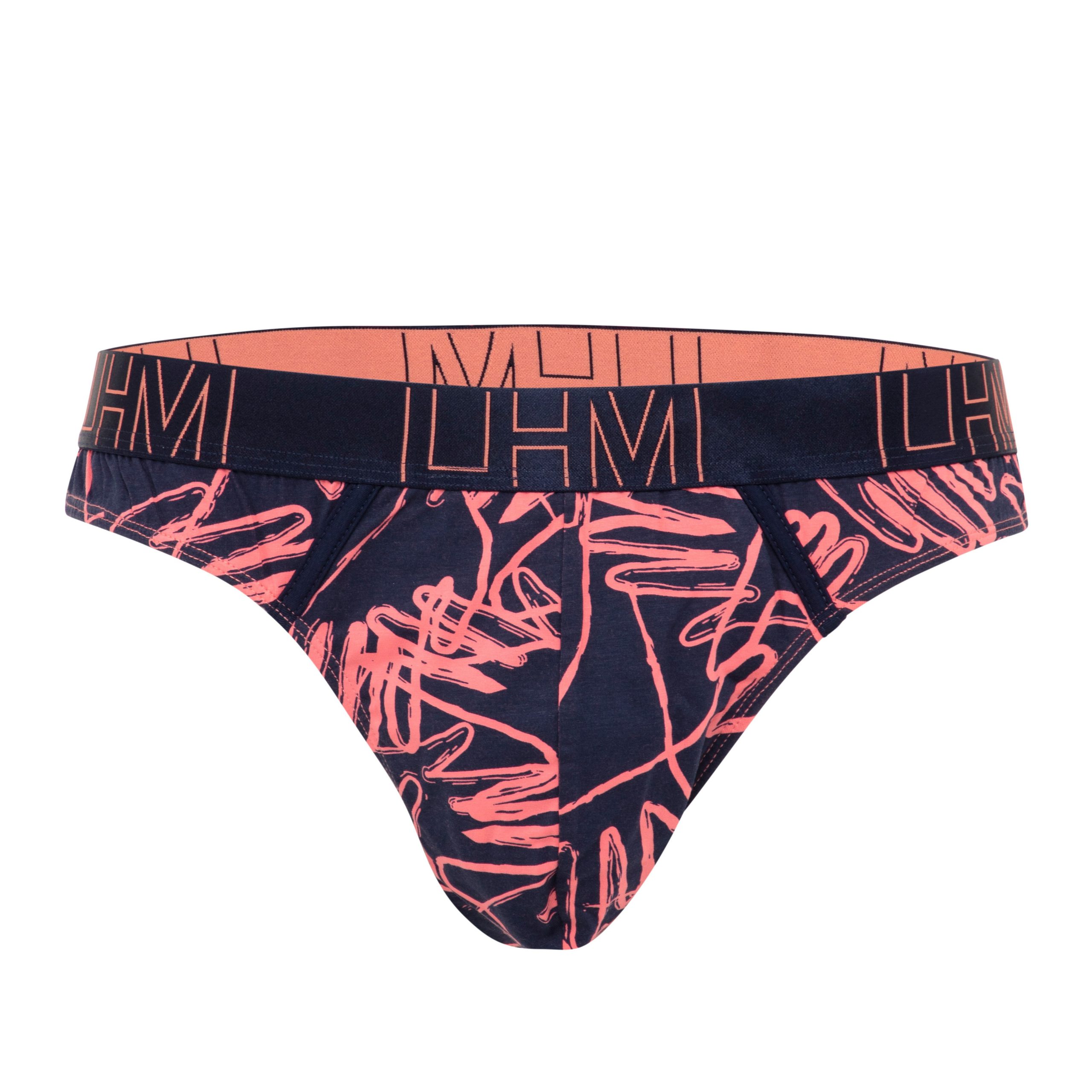 LHM Modal Navy Blue Abstract Print Thong