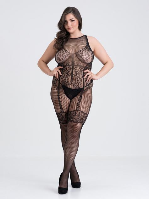 Fifty Shades of Grey Captivate Plus Size Black Lace Crotchless Bodystocking