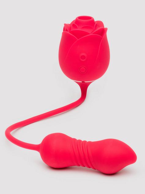 Lovehoney Power Petal 2-in-1 Clitoral Suction Stimulator with Thrusting Egg Vibrator