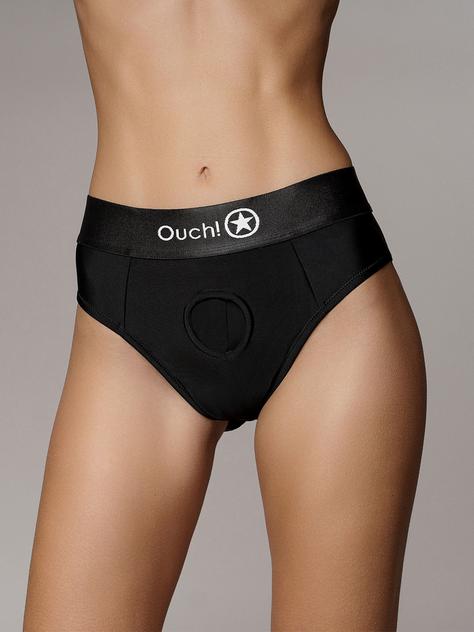 Ouch! Vibrating Strap-On Thong with Removable Rear Straps