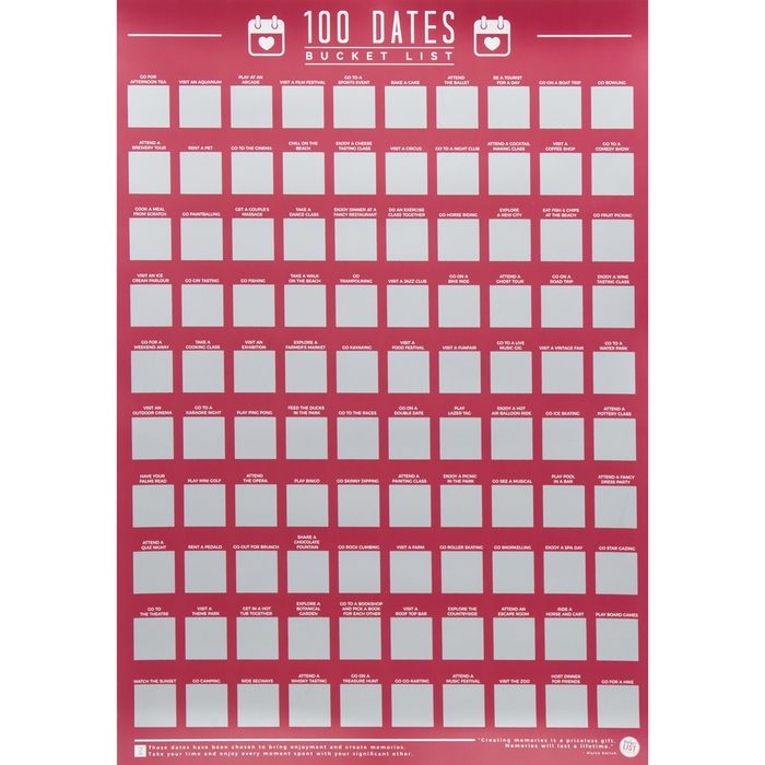 100 Dates Scratch Off Bucket List Poster - Unbranded