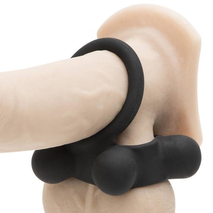 Adjustable Weighted Silicone Ball Stretcher with Cock Ring 87g - Cal Exotics