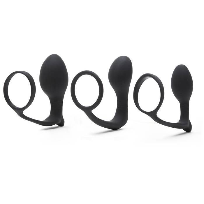 Anal Fantasy Ass-Gasm Silicone Cock Ring and Butt Plug Trainer Kit (3 Pieces) - Pipedream