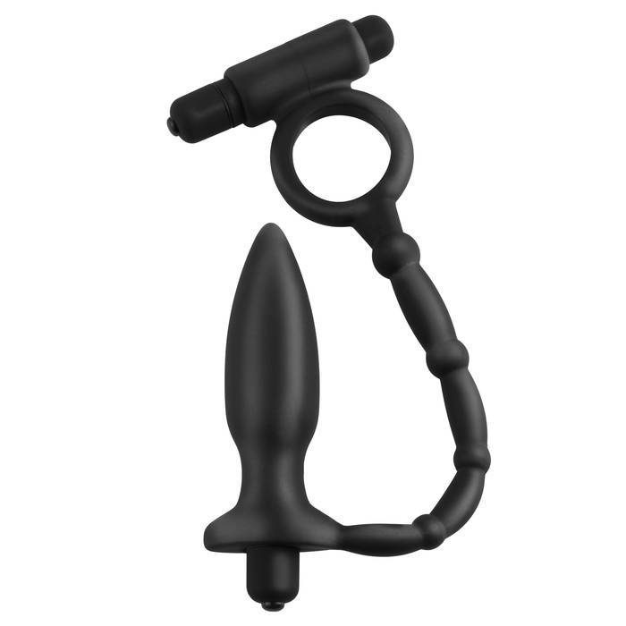 Anal Fantasy Vibrating Butt Plug and Cock Ring Duo - Pipedream