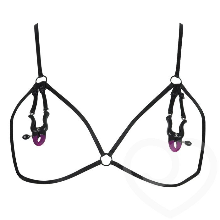 Bad Kitty Fetish Bra with Silicone Nipple Clamps - Bad Kitty