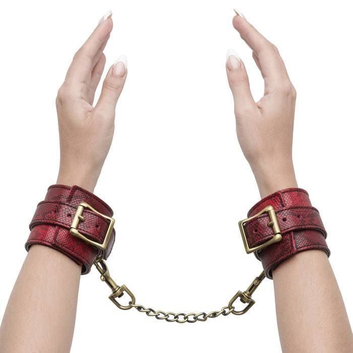 Bondage Boutique Faux Snakeskin Wrist Cuffs - Bondage Boutique