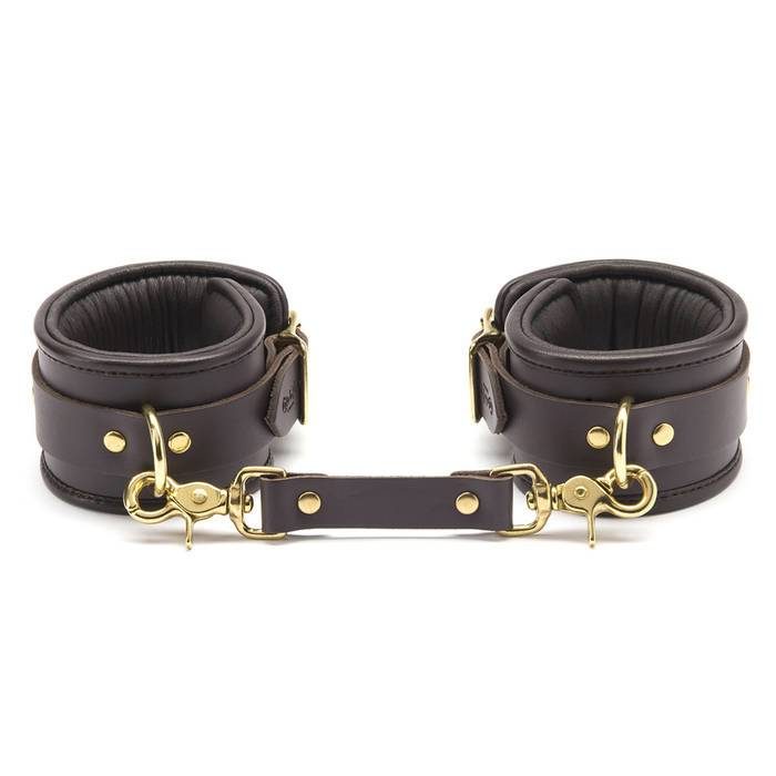 Coco de Mer Brown Leather Ankle Cuffs - Coco de Mer