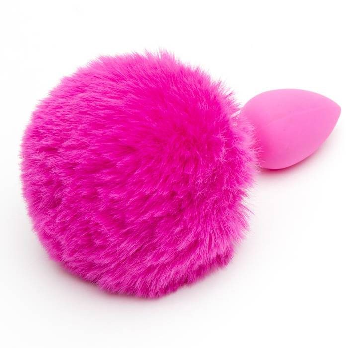Colorful Joy Silicone Bunny Tail Butt Plug - Unbranded