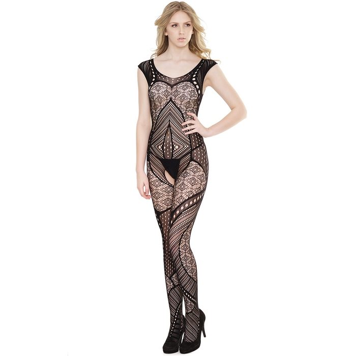 Coquette Black Crotchless Sleeveless Bodystocking - Coquette