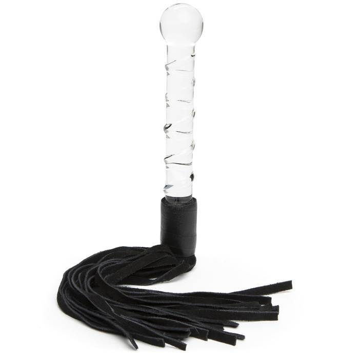 DOMINIX Deluxe Glass Dildo with Leather Flogger - DOMINIX