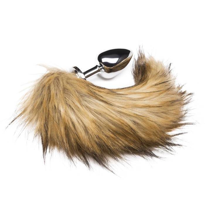 DOMINIX Deluxe Large Stainless Steel Faux Fox Tail Butt Plug - DOMINIX